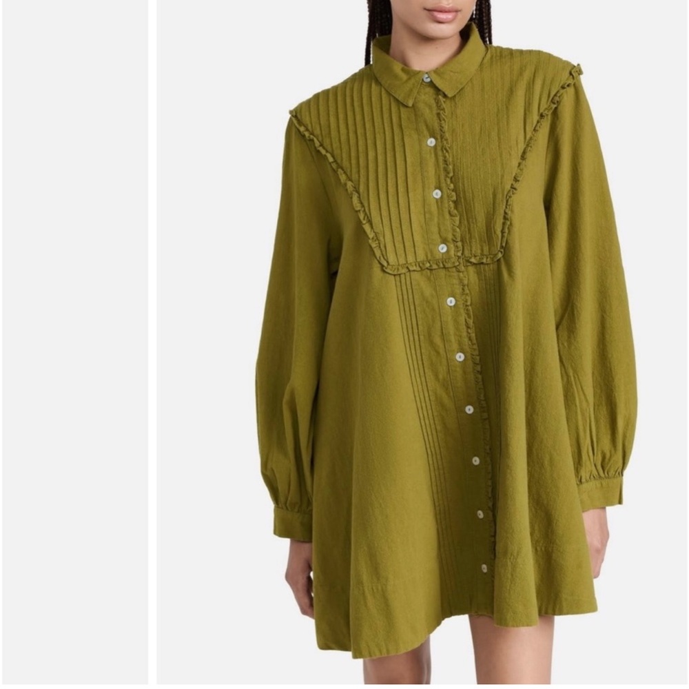 Free People Cherry Mini Dress in Green Moss, size
X-Small, NWT